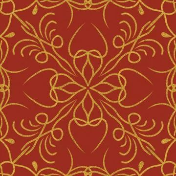 Hand drawn floral seamless pattern. Illustrazione stock