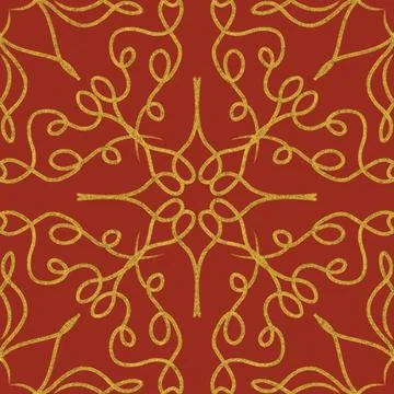Hand drawn floral seamless pattern. Illustrazione stock