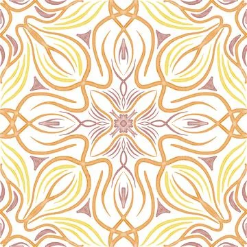 Hand drawn floral seamless pattern. Stock Illustration