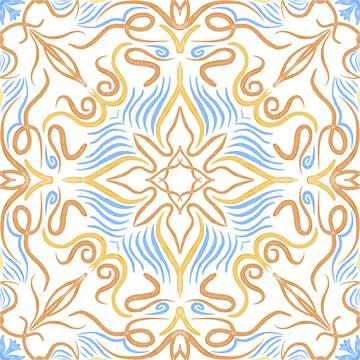 Hand drawn floral seamless pattern. Illustrazione stock