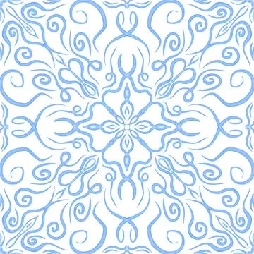 Hand drawn floral seamless pattern. Stock Illustration