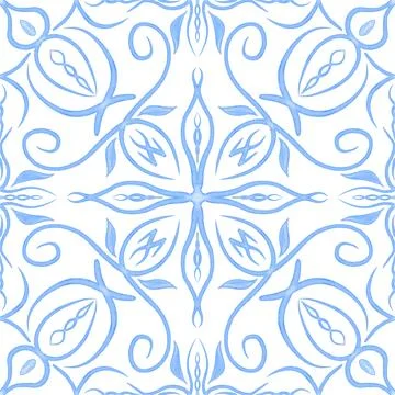 Hand drawn floral seamless pattern. Illustrazione stock