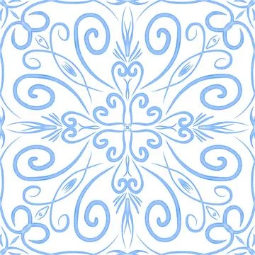 Hand drawn floral seamless pattern. Stock Illustration