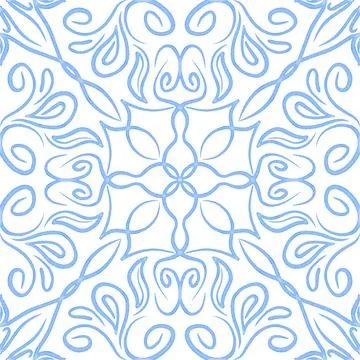 Hand drawn floral seamless pattern. Illustrazione stock