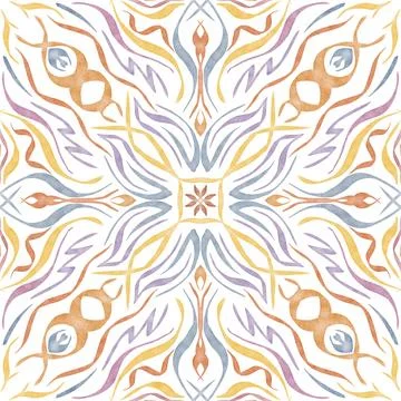 Hand drawn floral seamless pattern. Illustrazione stock