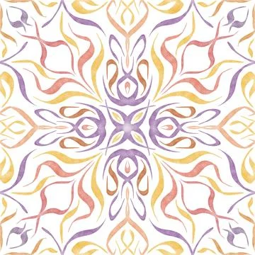 Hand drawn floral seamless pattern. Illustrazione stock