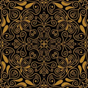 Hand drawn floral seamless pattern. Illustrazione stock