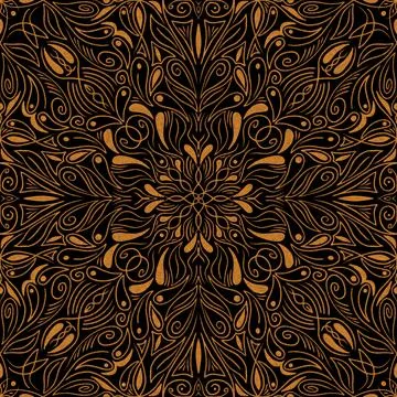 Hand drawn floral seamless pattern. Illustrazione stock