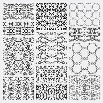 Hand Drawn Floral Seamless Patterns Stock Illustration