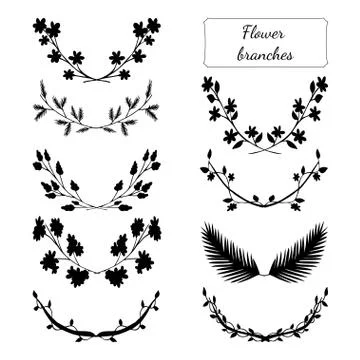 Hand drawn floral set. 库存插图