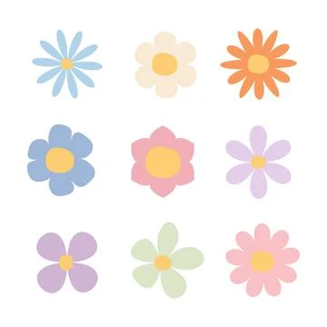 Hand drawn floral set vector Stock Illustration
