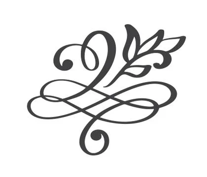 Hand drawn flourish Calligraphy elements. Vector illustration Stock Illustration