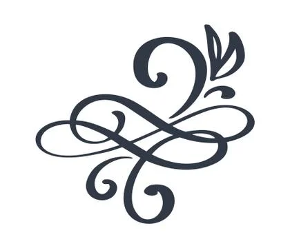 Hand drawn flourish Calligraphy elements. Vector illustration Stock Illustration