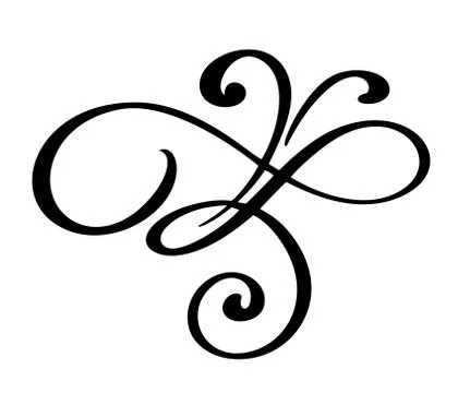 Hand drawn flourish Calligraphy elements. Vector illustration Stockillustratie