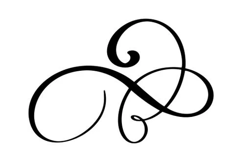 Hand drawn flourish Calligraphy elements. Vector illustration Stock Illustration
