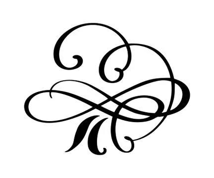 Hand drawn flourish Calligraphy elements. Vector illustration Stock Illustration