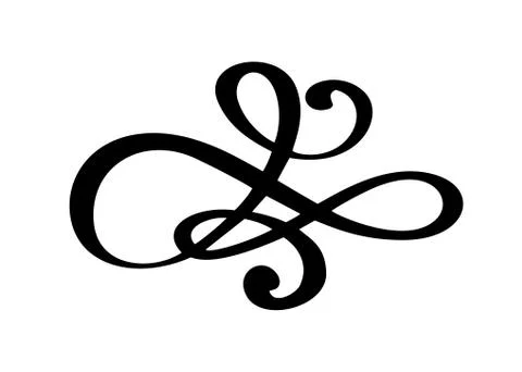 Hand drawn flourish Calligraphy elements. Vector illustration Stock Illustration