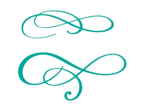 Hand drawn flourish Calligraphy elements. Vector illustration イラスト素材