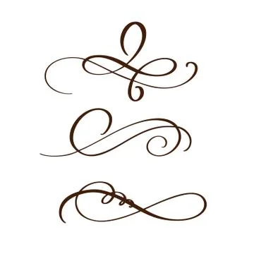 Hand drawn flourish separator Calligraphy elements. Vector illustration イラスト素材