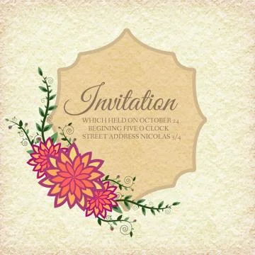 Hand drawn flower abstract background ornament illustration concept. Vector Stock Illustration