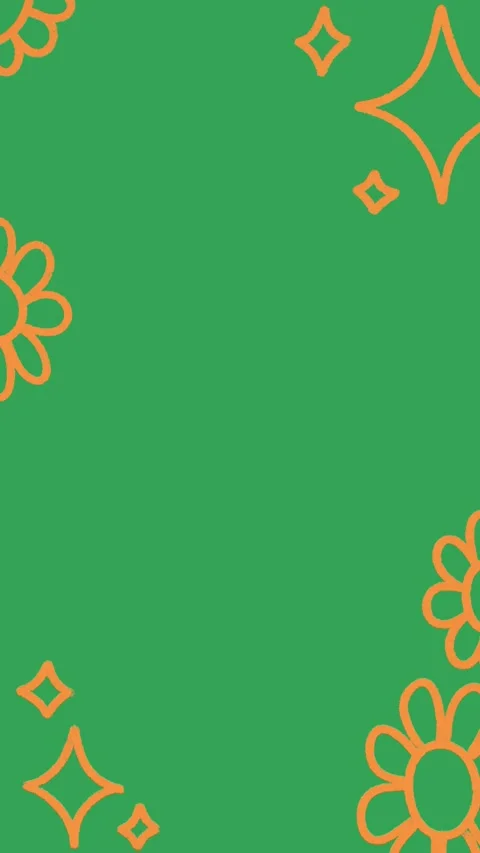 Hand Drawn Flower and Star Vertical Frame Animation Green Screen Floral Doodle Stock Footage 334579776