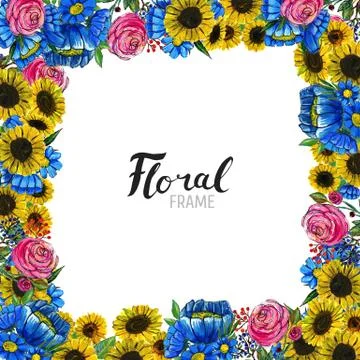 Hand drawn Flower Border Stock Illustration