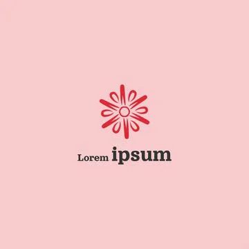 Hand Drawn Flower Creative Logo Vector EPS10 Stock Illustration