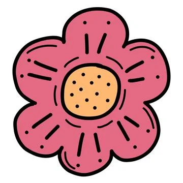 A hand-drawn flower. Design elements for Valentines Day. Vector illustration Stock Illustration