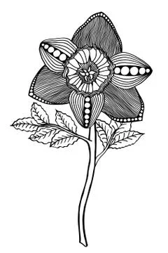 Hand drawn Flower Stock Illustration