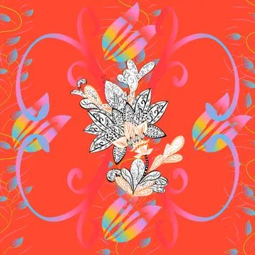Hand drawn flower seamless pattern (tile). Watercolor seamless pattern for texti イラスト素材