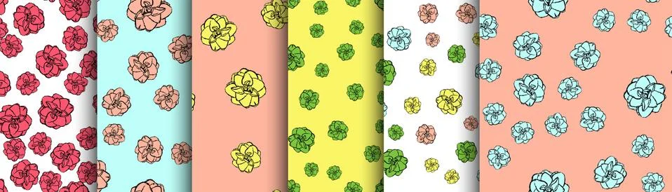 Hand drawn flower seamless pattern background. Vector Illustration EPS10 Illustrazione stock