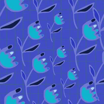 Hand drawn flower seamless pattern. Unusual floral wallpaper. Stock Illustration