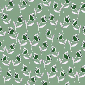 Hand drawn flower seamless pattern. Unusual floral wallpaper. Stock Illustration