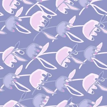 Hand drawn flower seamless pattern. Unusual floral wallpaper. Stock Illustration