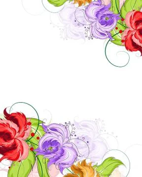Hand drawn flowers background Stock Illustration