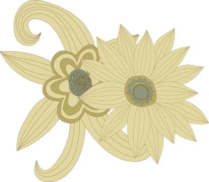 Hand drawn flowers Stock Illustration