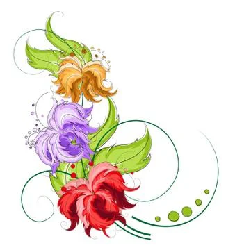 Hand drawn flowers Stock Illustration