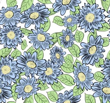 Hand drawn flowers Stock Illustration