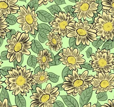 Hand drawn flowers Stock Illustration