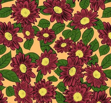 Hand drawn flowers Stock Illustration