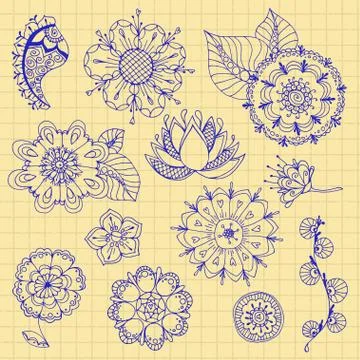 Hand drawn flowers イラスト素材