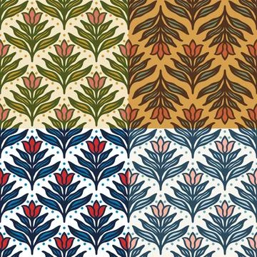 Hand-Drawn Flowers Stock Illustration