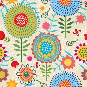 Hand Drawn Flowers Leaves &amp; Objects Stock Illustration