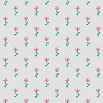 Hand drawn flowers seamless pattern Stock Illustration