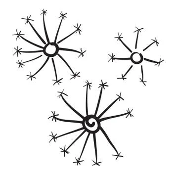 Hand drawn flowers vector icon symbol illustration. Stock Illustration