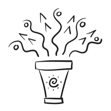 Hand drawn flowers vector icon symbol illustration. Stock Illustration