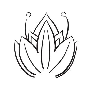 Hand drawn flowers vector icon symbol illustration. Stock Illustration