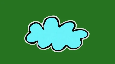 Hand-Drawn Fluffy Blue Cloud Animation | Nature 2D Hand-Drawn Weather Motion Stock Footage 332127303