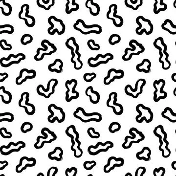 Hand drawn fluid amorphous forms seamless pattern Stock Illustration