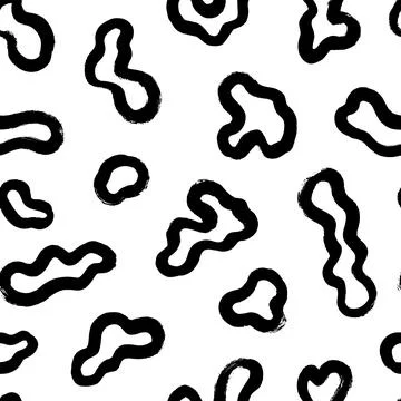 Hand drawn fluid amorphous forms seamless pattern Stock Illustration
